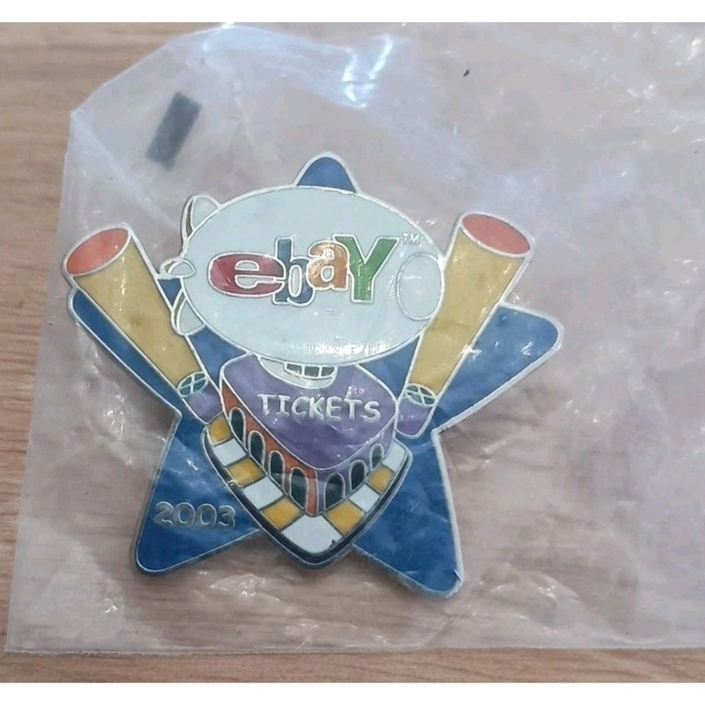 Vintage New Sealed 2003 eBay Live Tickets Category Enamel Lapel Pin Pinback NOS